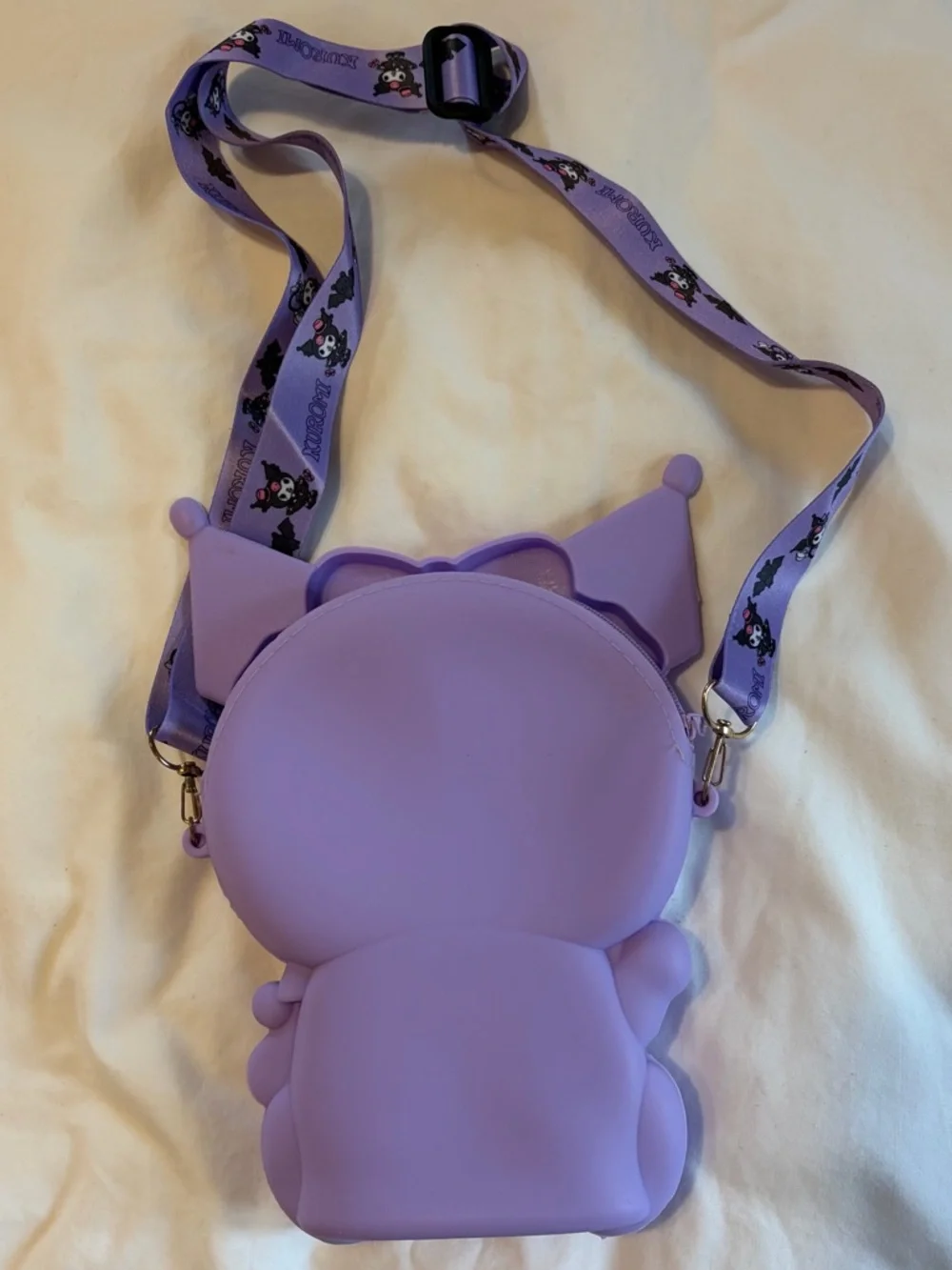 Sanrio Kuromi Purple and Pink Silicone Crossbody Bag